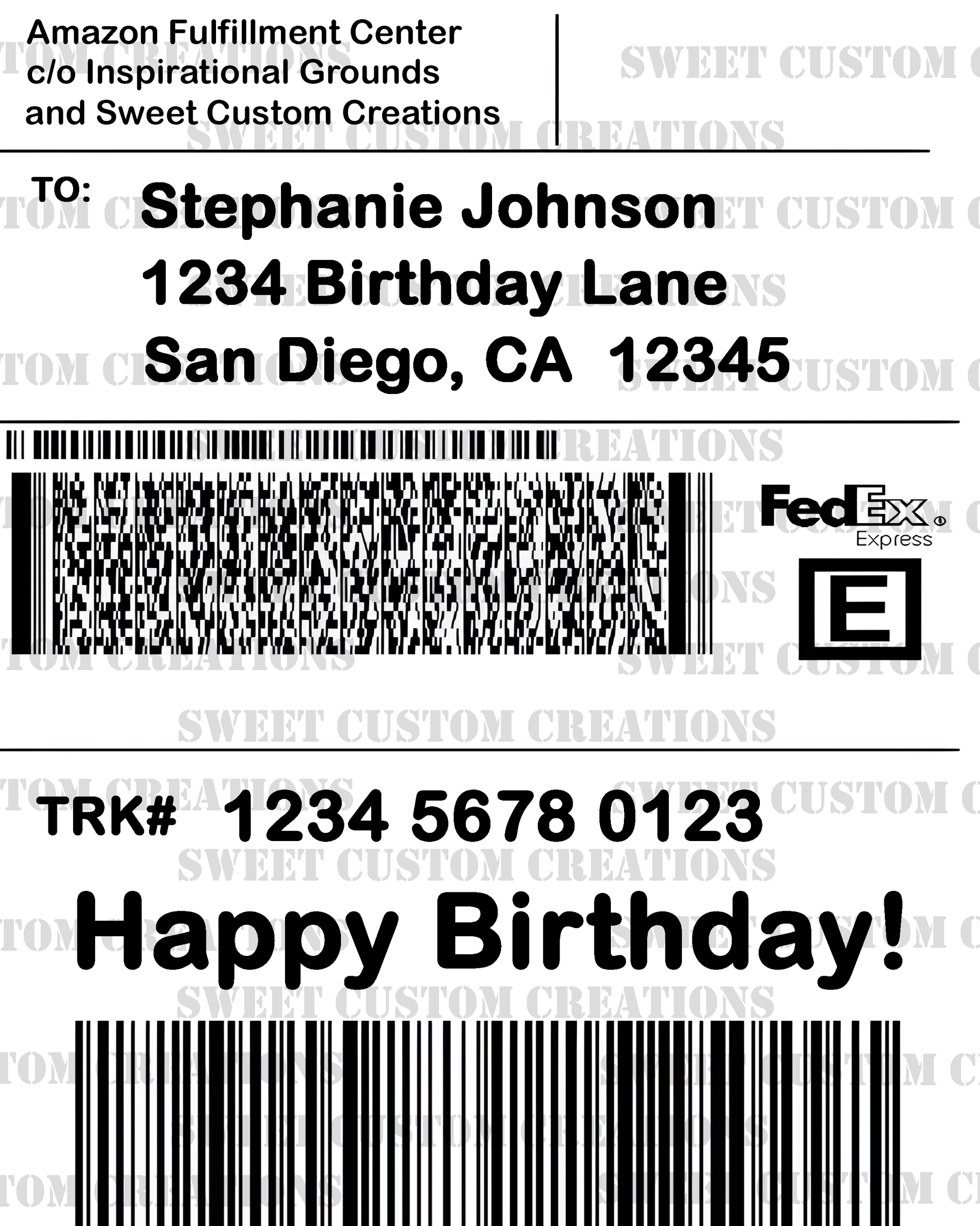 Amazon Prime FedEx Express Label Edible Image Frosting Sheet Sheet #1 (3 sizes) 