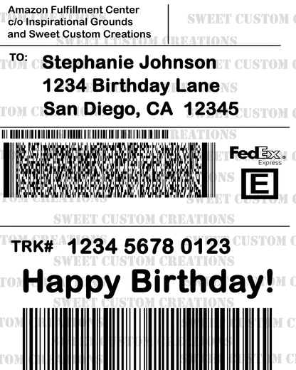 Amazon Prime FedEx Express Label Edible Image Frosting Sheet Sheet #1 (3 sizes) 