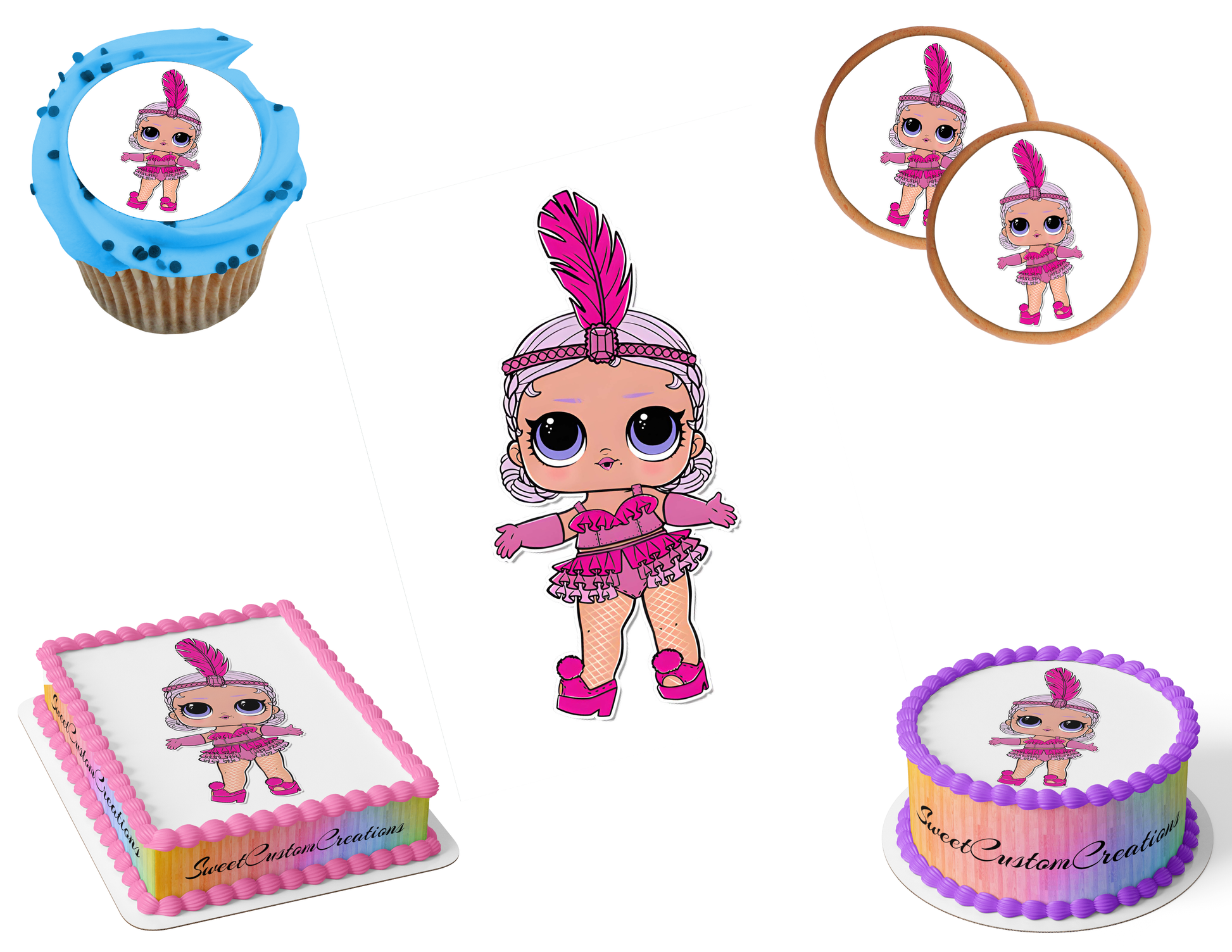 LOL Surprise Dolls Edible Image Frosting Sheet #20 (80+ sizes)
