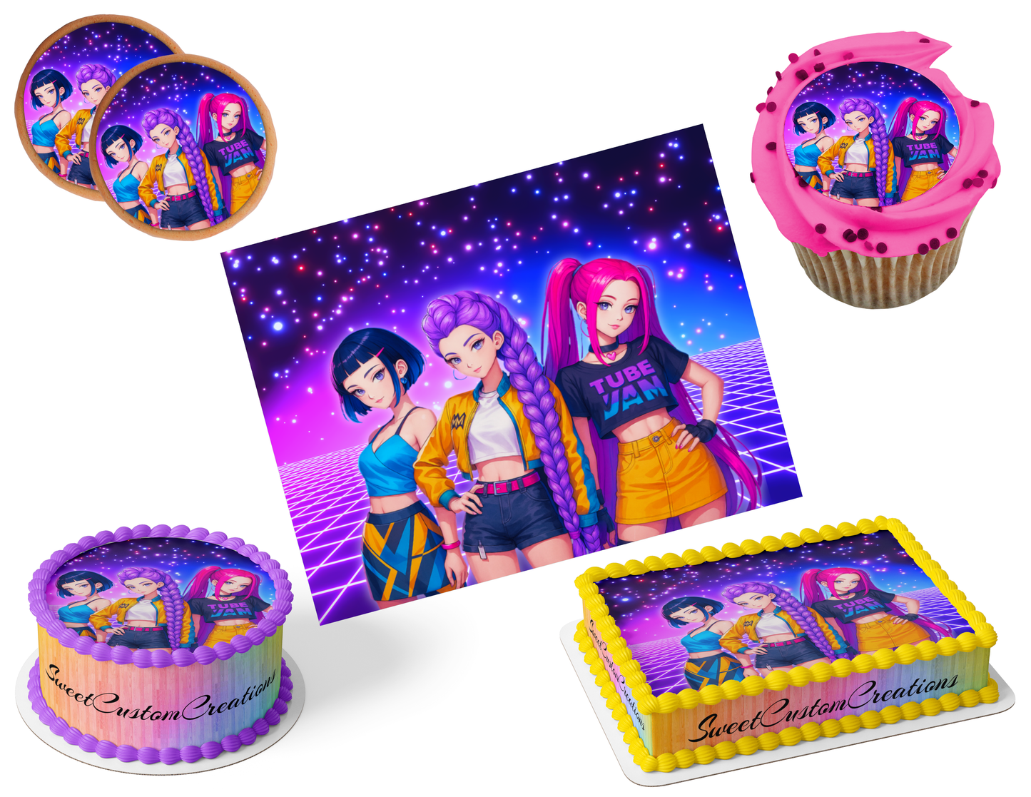 K-Pop Demon Hunters Edible Image Frosting Sheet #200 (80+ sizes)