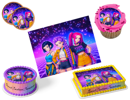 K-Pop Demon Hunters Edible Image Frosting Sheet #200 (80+ sizes)