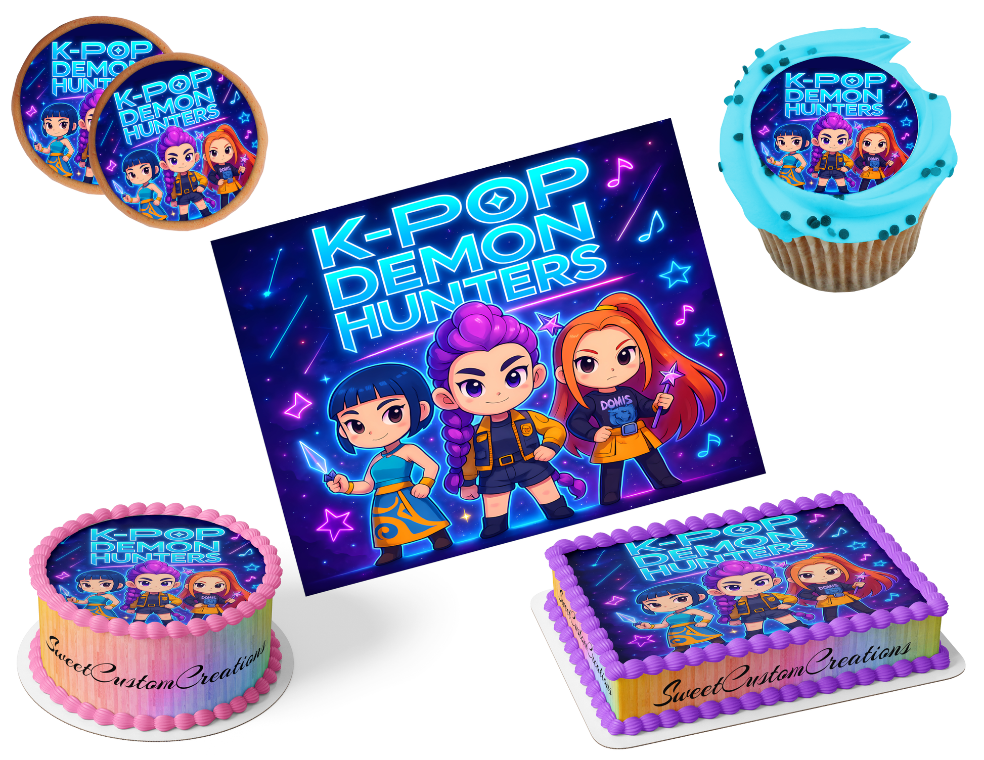 K-Pop Demon Hunters Edible Image Frosting Sheet #203 (80+ sizes)