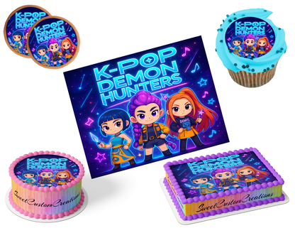 K-Pop Demon Hunters Edible Image Frosting Sheet #203 (80+ sizes)