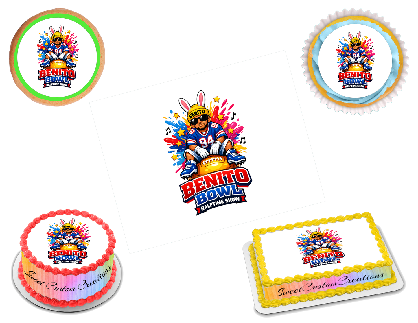 Benito Bowl LX 2026 Edible Image Frosting Sheet #20 (80+ sizes)