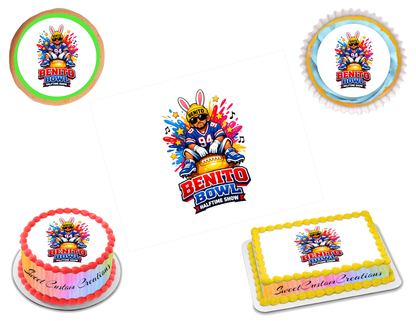 Benito Bowl LX 2026 Edible Image Frosting Sheet #20 (80+ sizes)