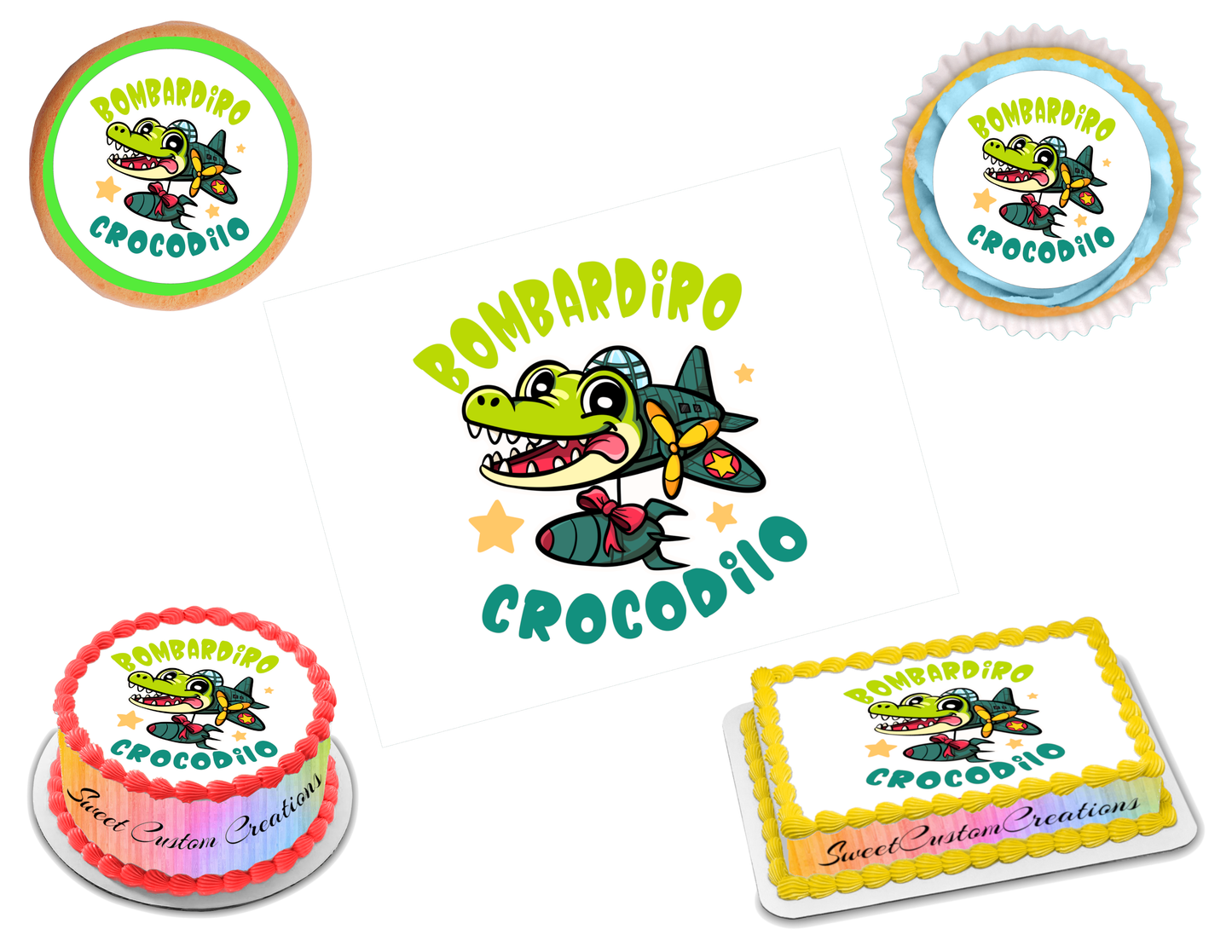 Italian Cartoon Brainrot Edible Image Frosting Sheet #20 (80+ sizes)