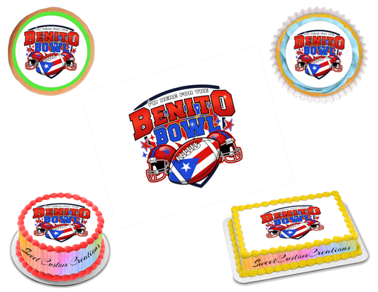 Benito Bowl LX 2026 Edible Image Frosting Sheet #21 (80+ sizes)
