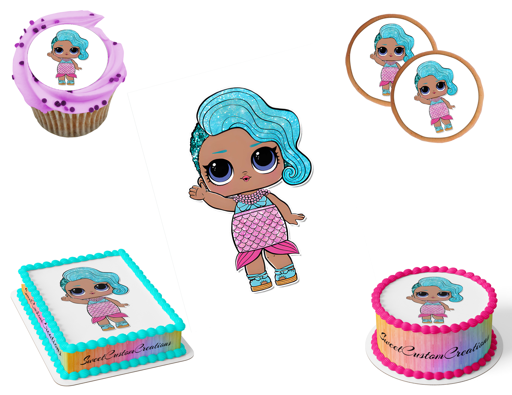 LOL Surprise Dolls Edible Image Frosting Sheet #22 (80+ sizes)