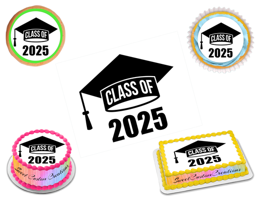 Graduation Edible Image Frosting Sheet #24BK (80+ sizes)