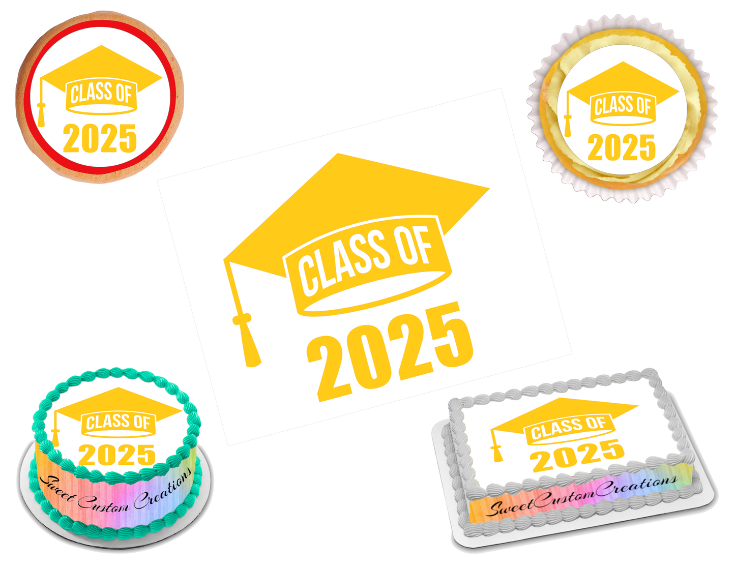 Graduation Edible Image Frosting Sheet #24G (80+ sizes)