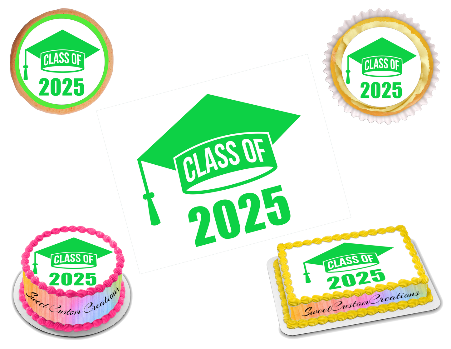 Graduation Edible Image Frosting Sheet #24GR (80+ sizes)