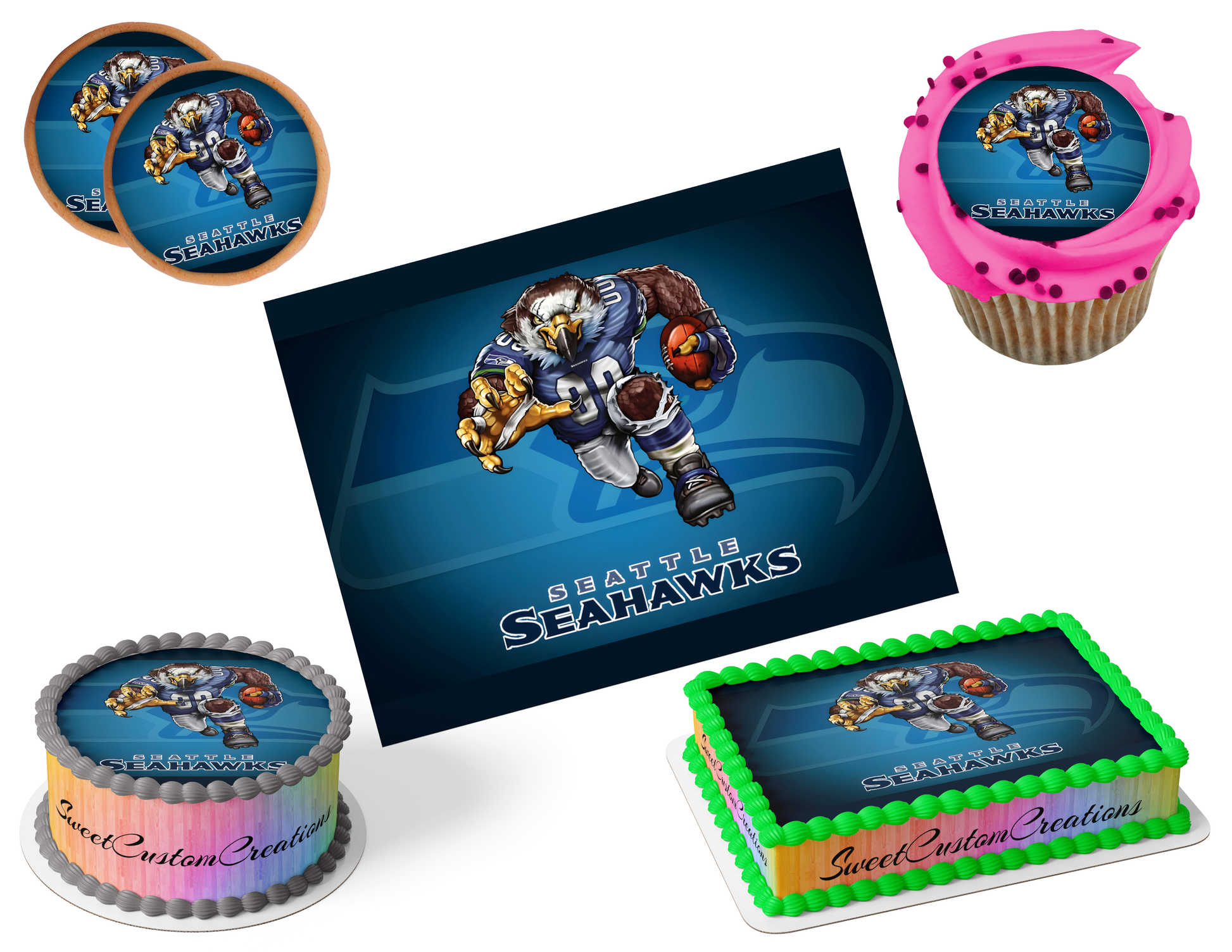Seattle Seahawks Edible Image Frosting Sheet #26 (80+ sizes)