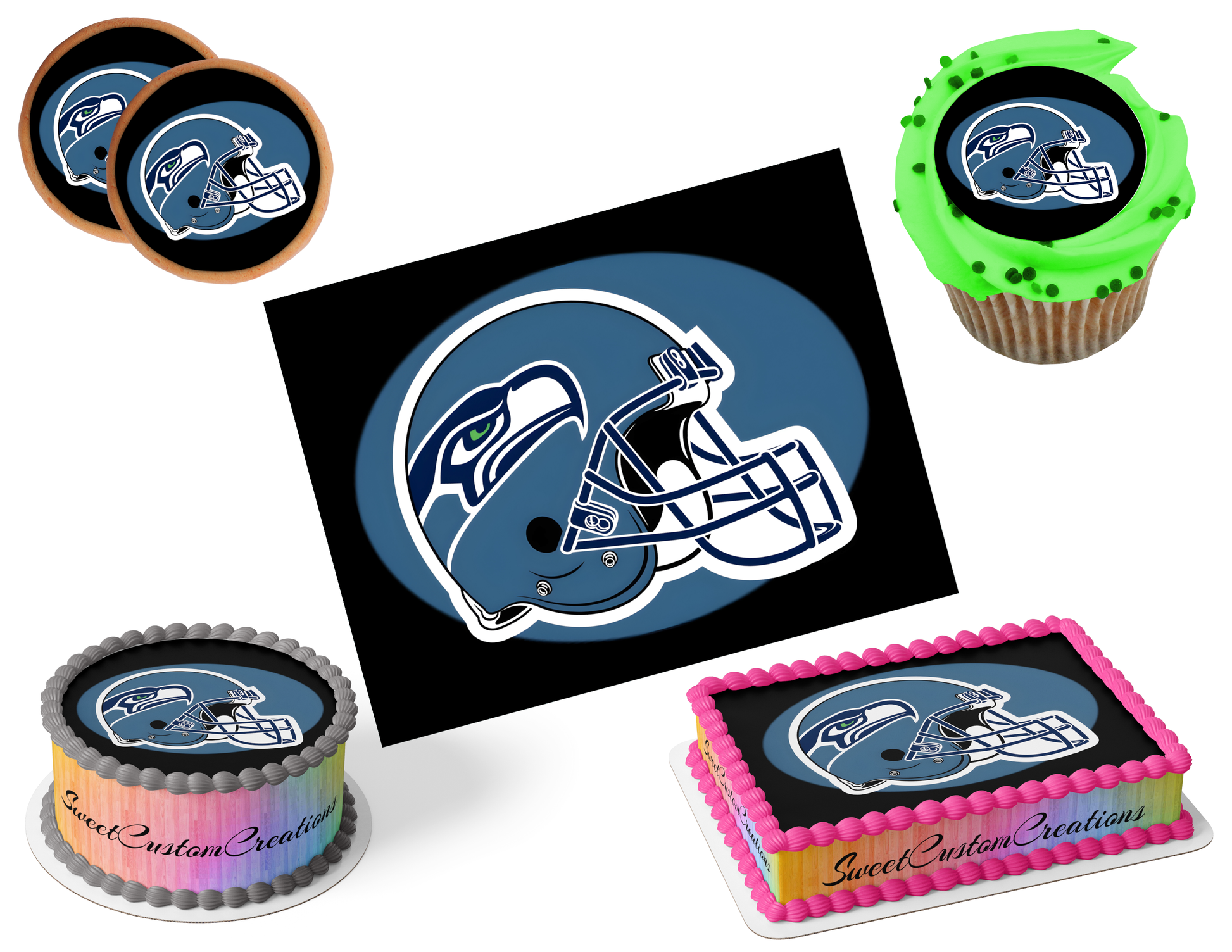 Seattle Seahawks Edible Image Frosting Sheet #27 (80+ sizes)
