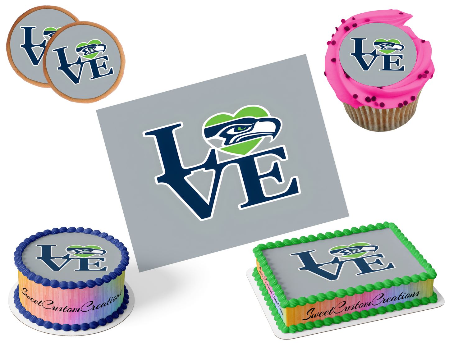 Seattle Seahawks Edible Image Frosting Sheet #29 (80+ sizes)
