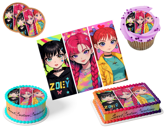 K-Pop Demon Hunters Edible Image Frosting Sheet #29 (80+ sizes)