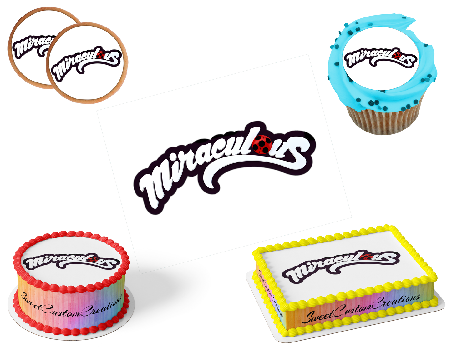 Miraculous Edible Image Frosting Sheet #29 (80+ sizes)