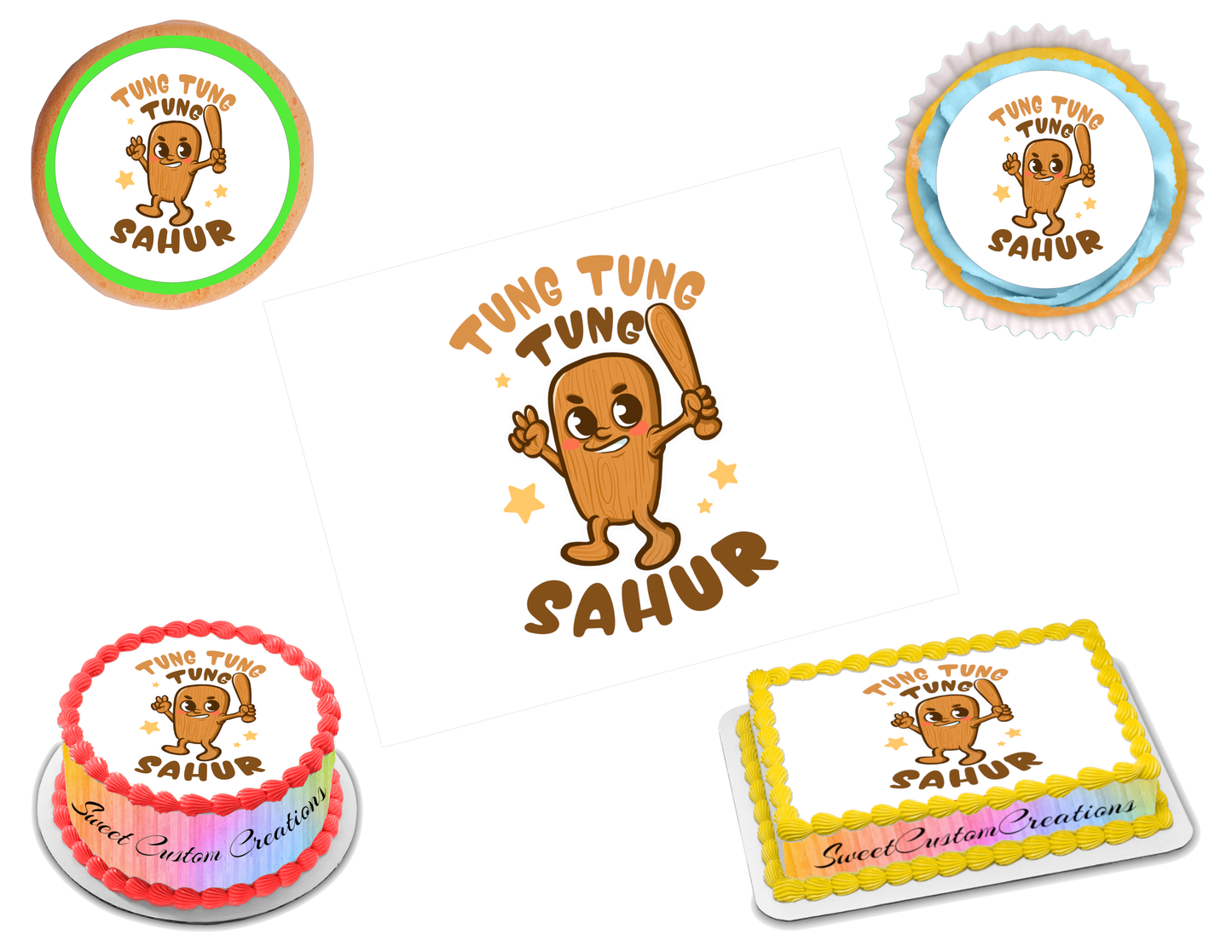 Italian Cartoon Brainrot Edible Image Frosting Sheet #29 (80+ sizes)