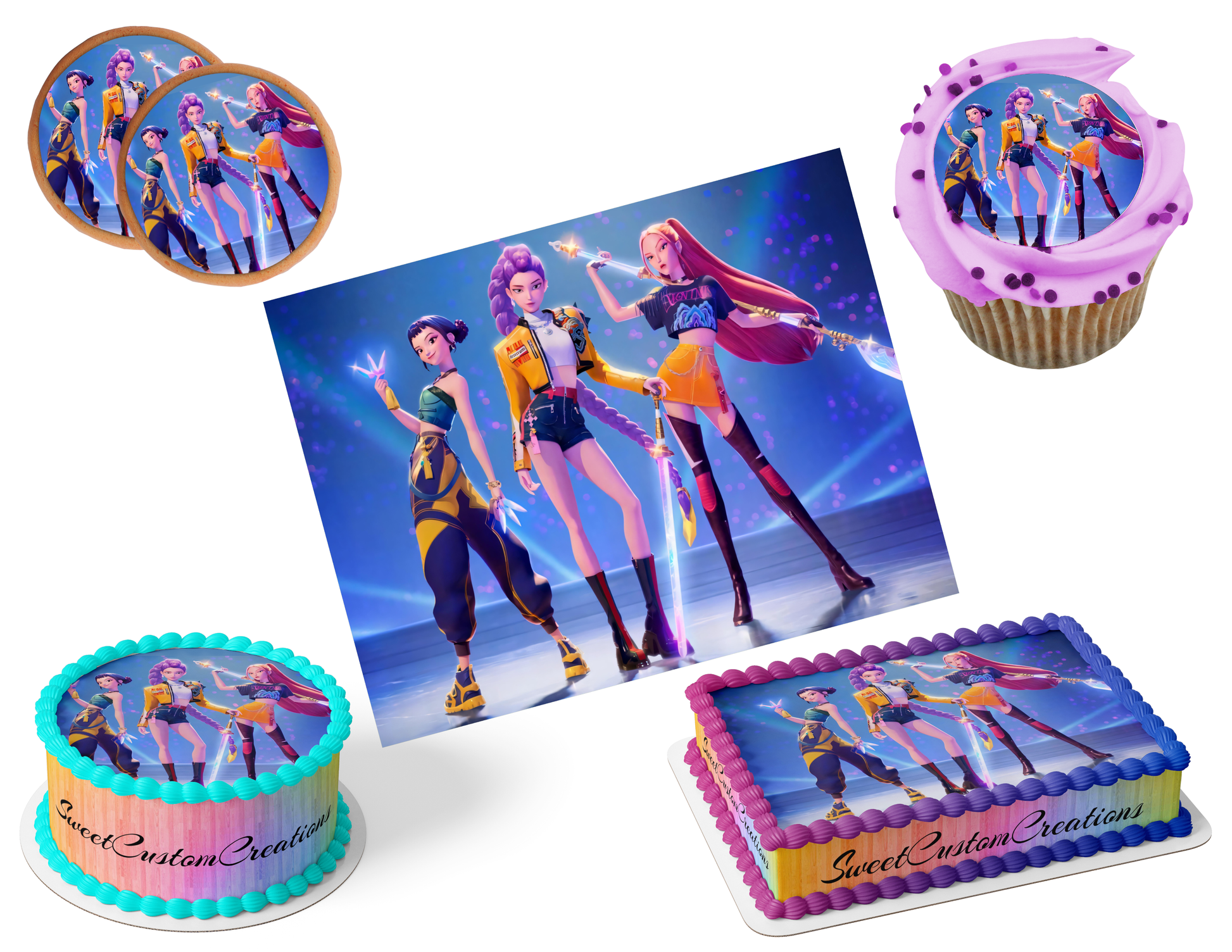 K-Pop Demon Hunters Edible Image Frosting Sheet #2 (80+ sizes)