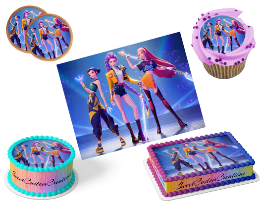 K-Pop Demon Hunters Edible Image Frosting Sheet #2 (80+ sizes)