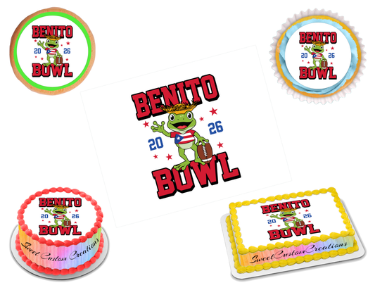 Benito Bowl LX 2026 Edible Image Frosting Sheet #2 (80+ sizes)