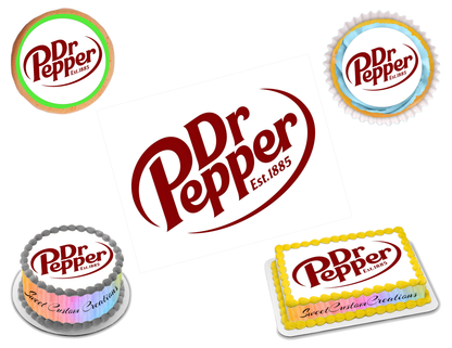 Dr Pepper Edible Image Frosting Sheet #2 Topper (80+ sizes)