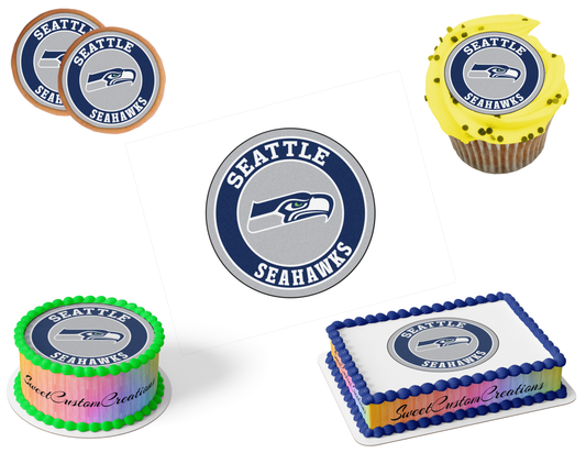 Seattle Seahawks Edible Image Frosting Sheet #2 (80+ sizes)