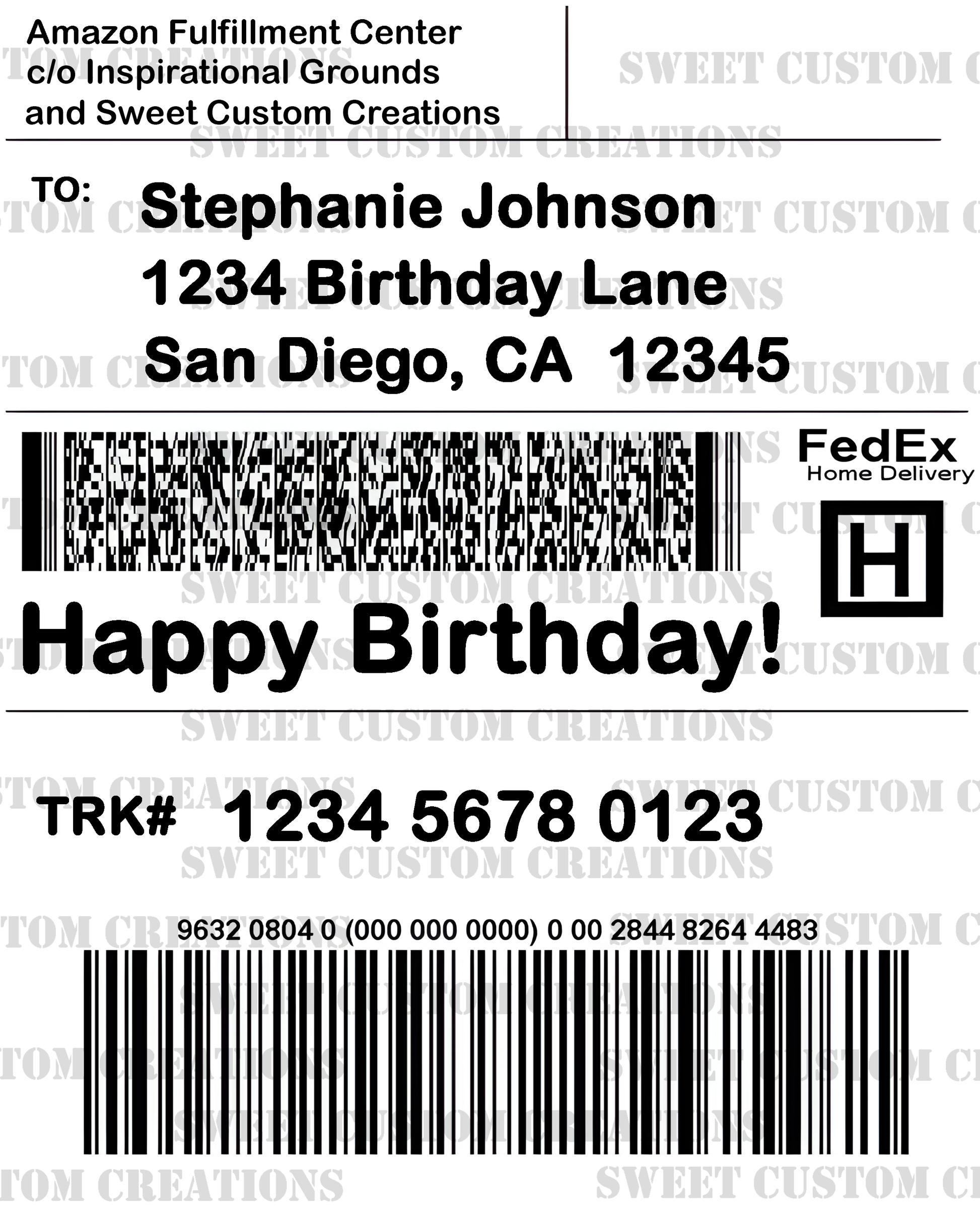 Amazon Prime FedEx Home Label Edible Image Frosting Sheet Sheet #2 (3 sizes)