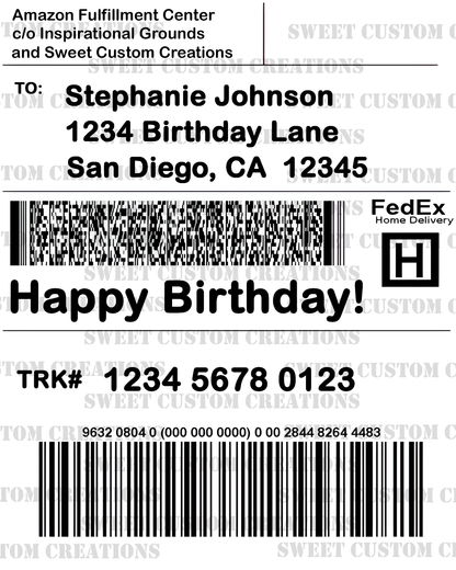 Amazon Prime FedEx Home Label Edible Image Frosting Sheet Sheet #2 (3 sizes)