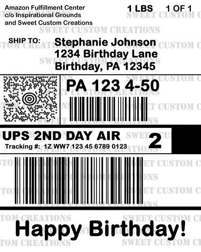 Amazon Prime UPS 2 Day Label Edible Image Frosting Sheet Cake (3 sizes)