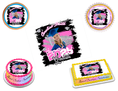 Hoja de glaseado con imagen comestible de graduación n.° 3 (más de 70 tamaños)