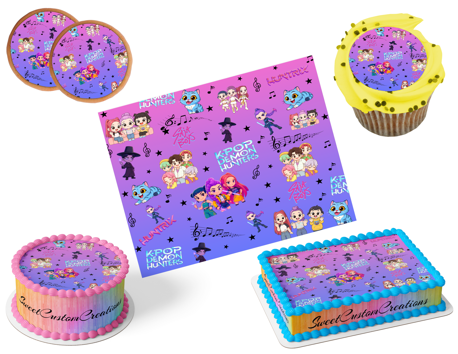 K-Pop Demon Hunters Edible Image Frosting Sheet #30 (80+ sizes)