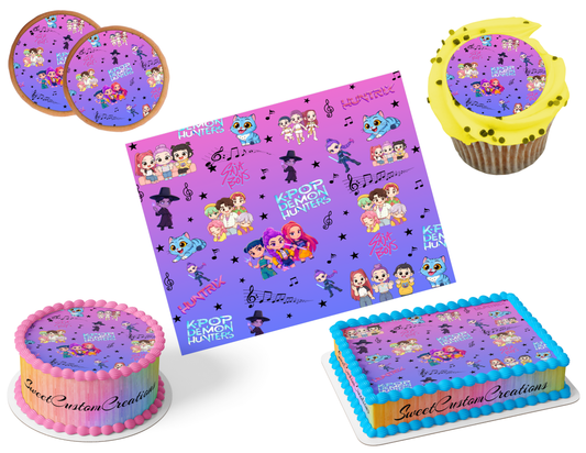 K-Pop Demon Hunters Edible Image Frosting Sheet #30 (80+ sizes)