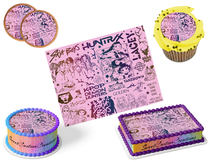 K-Pop Demon Hunters Edible Image Frosting Sheet #31 (80+ sizes)