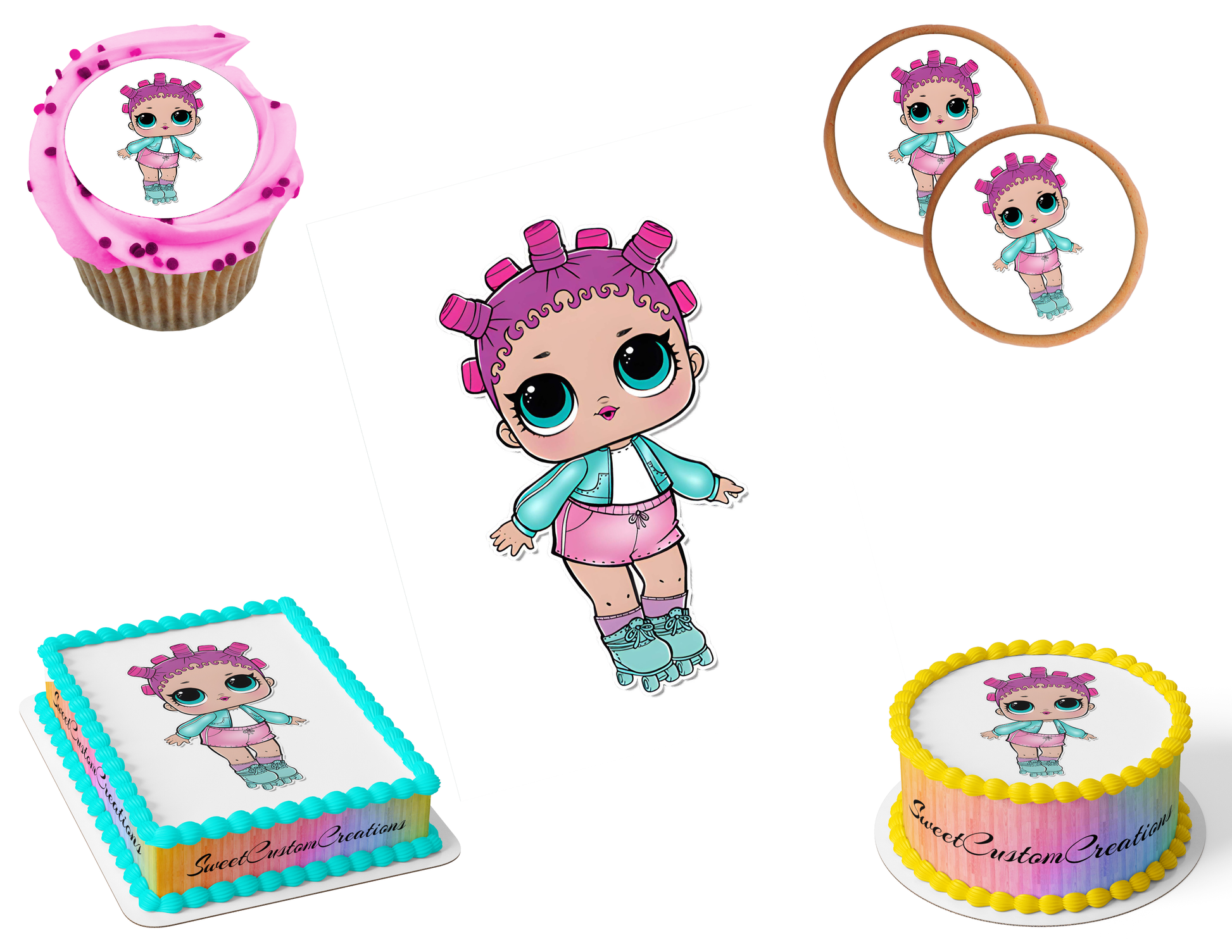 LOL Surprise Dolls Edible Image Frosting Sheet #32 (80+ sizes)