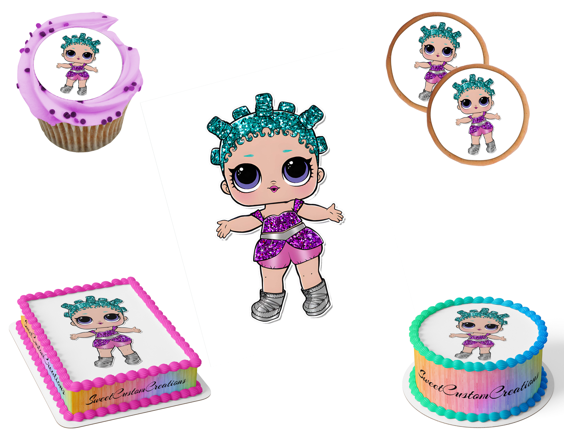 LOL Surprise Dolls Edible Image Frosting Sheet #33 (80+ sizes)