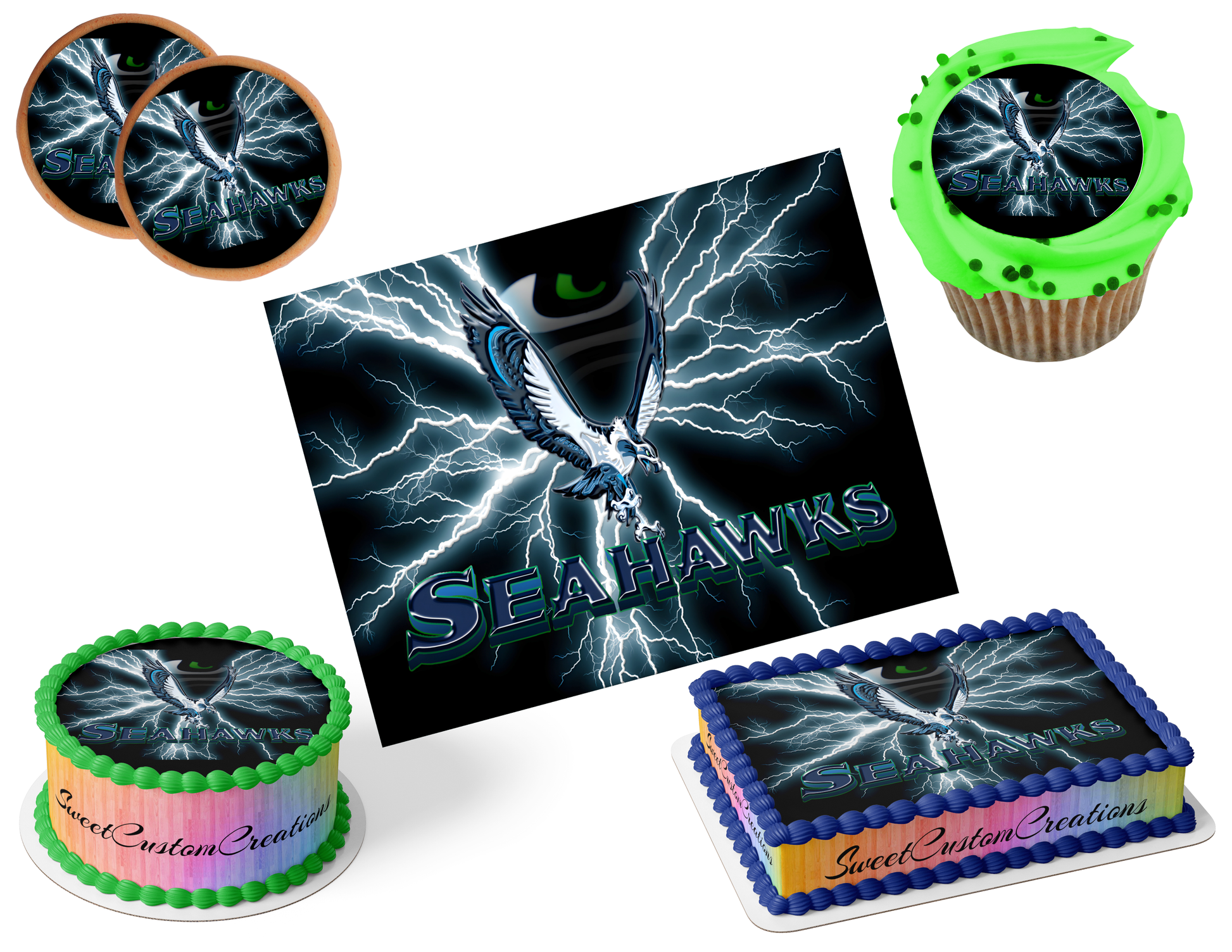 Seattle Seahawks Edible Image Frosting Sheet #33 (80+ sizes)