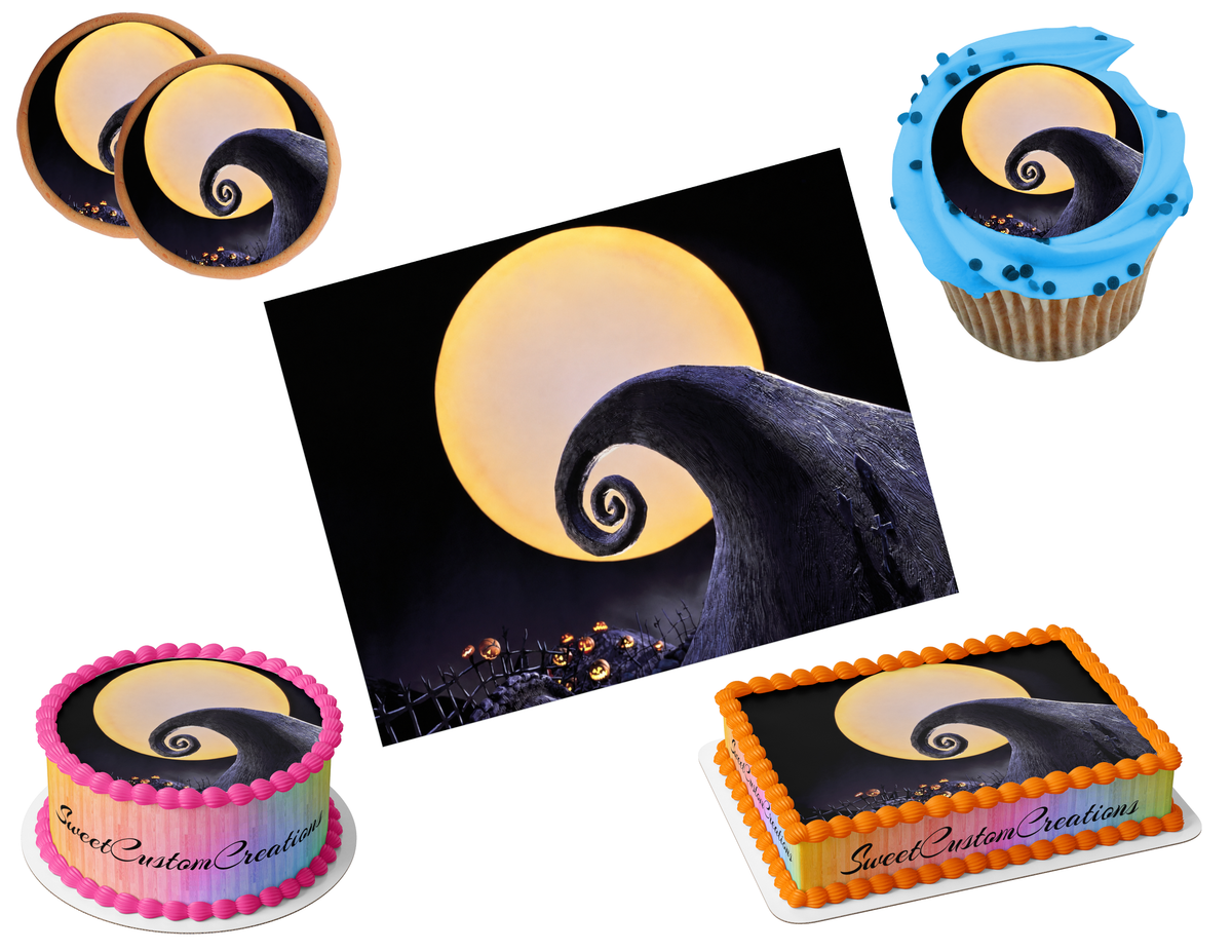 Nightmare Before Christmas Background Edible Image Frosting Sheet #34 (80+ sizes)