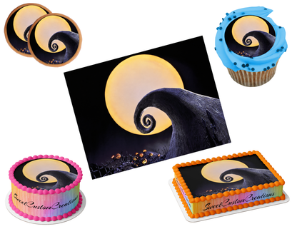 Nightmare Before Christmas Background Edible Image Frosting Sheet #34 (80+ sizes)