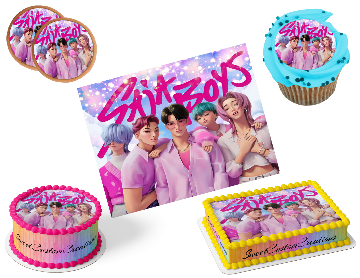 K-Pop Demon Hunters Edible Image Frosting Sheet #34 (80+ sizes)