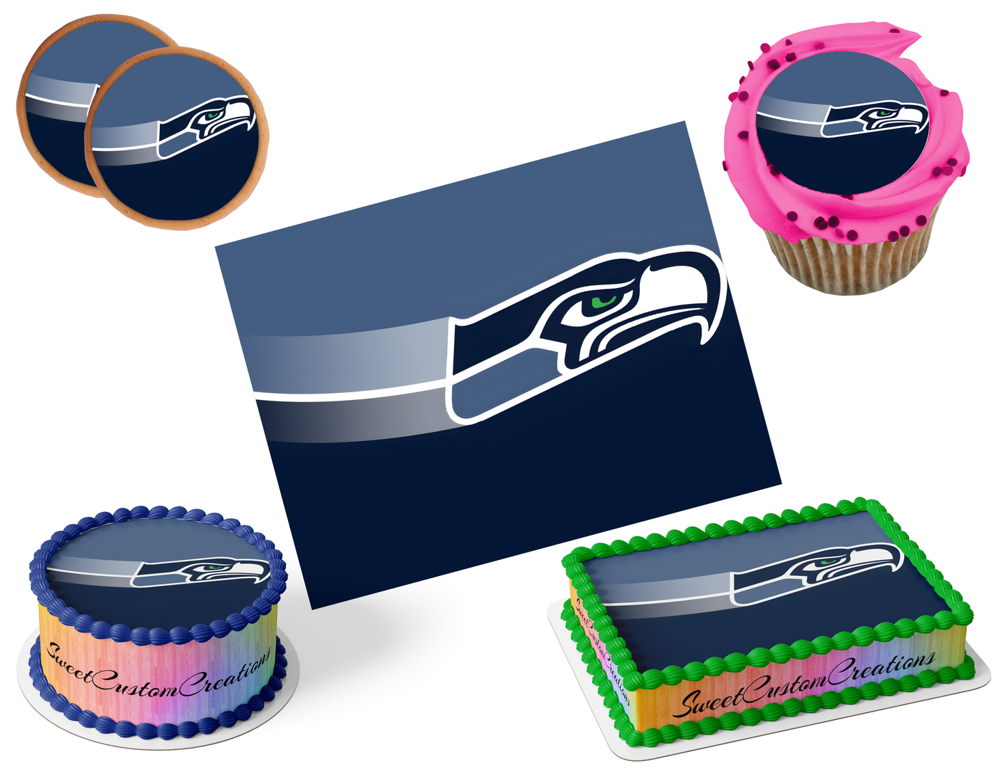 Seattle Seahawks Edible Image Frosting Sheet #36 (80+ sizes)