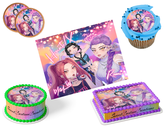 K-Pop Demon Hunters Edible Image Frosting Sheet #36 (80+ sizes)