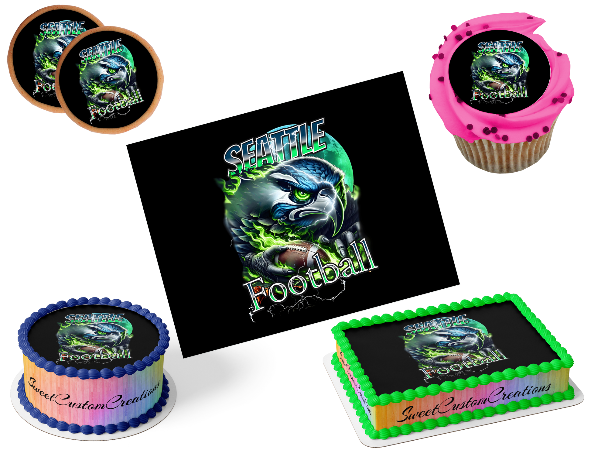 Seattle Seahawks Edible Image Frosting Sheet #38 (80+ sizes)
