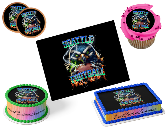 Seattle Seahawks Edible Image Frosting Sheet #39 (80+ sizes)