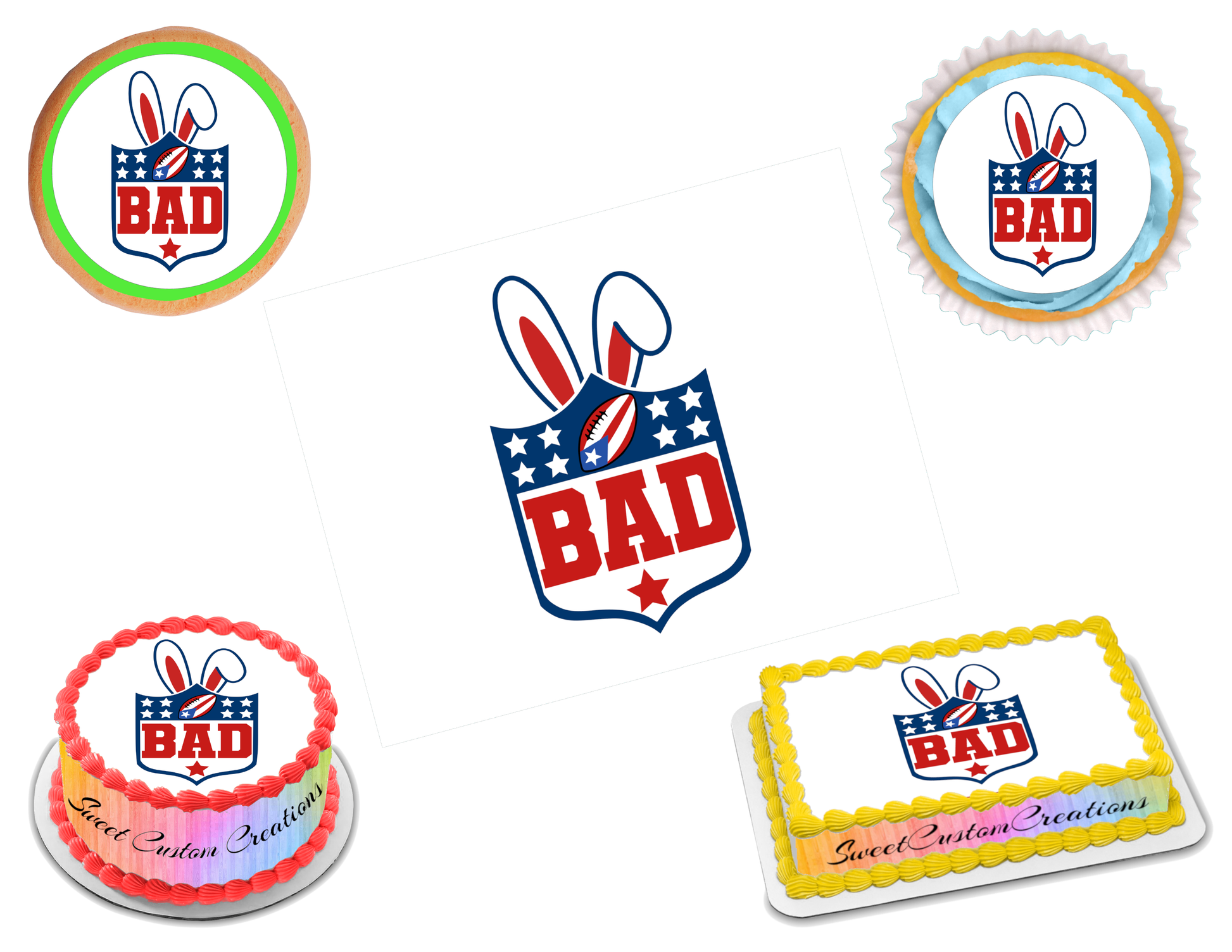 Benito Bowl LX 2026 Edible Image Frosting Sheet #3 (80+ sizes)