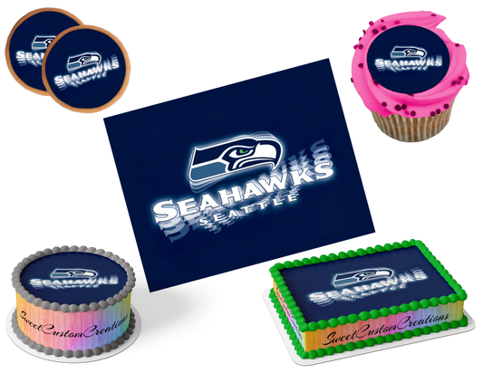 Seattle Seahawks Edible Image Frosting Sheet #3 (80+ sizes)
