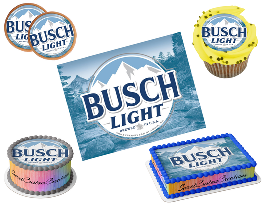 Busch Light Beer Edible Image Frosting Sheet #3 Topper (80+ sizes)