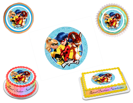 Miraculous Edible Image Frosting Sheet #3 (80+ sizes)