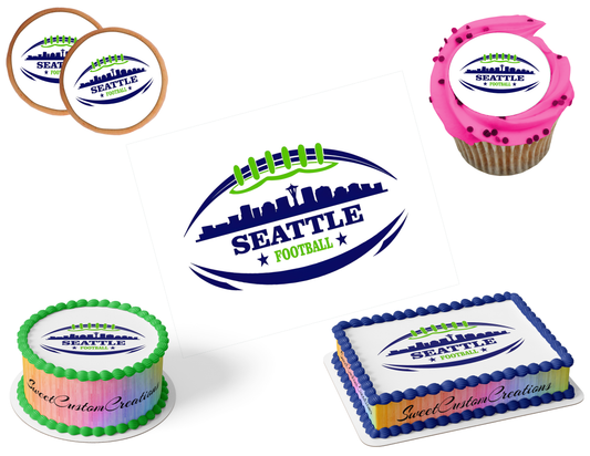 Seattle Seahawks Edible Image Frosting Sheet #40 (80+ sizes)