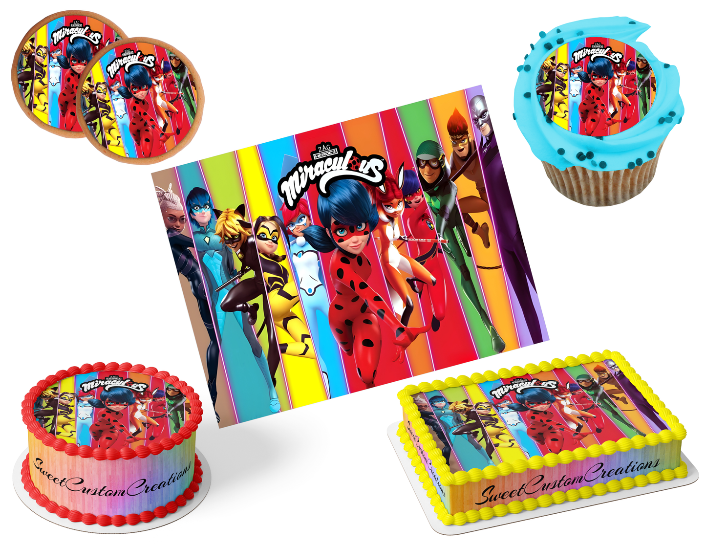 Miraculous Edible Image Frosting Sheet #40 (80+ sizes)