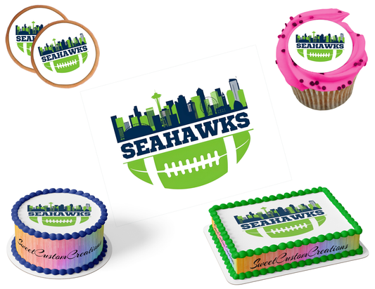 Seattle Seahawks Edible Image Frosting Sheet #41 (80+ sizes)
